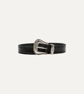 Monitaly Extended 1" Black Leather Belt