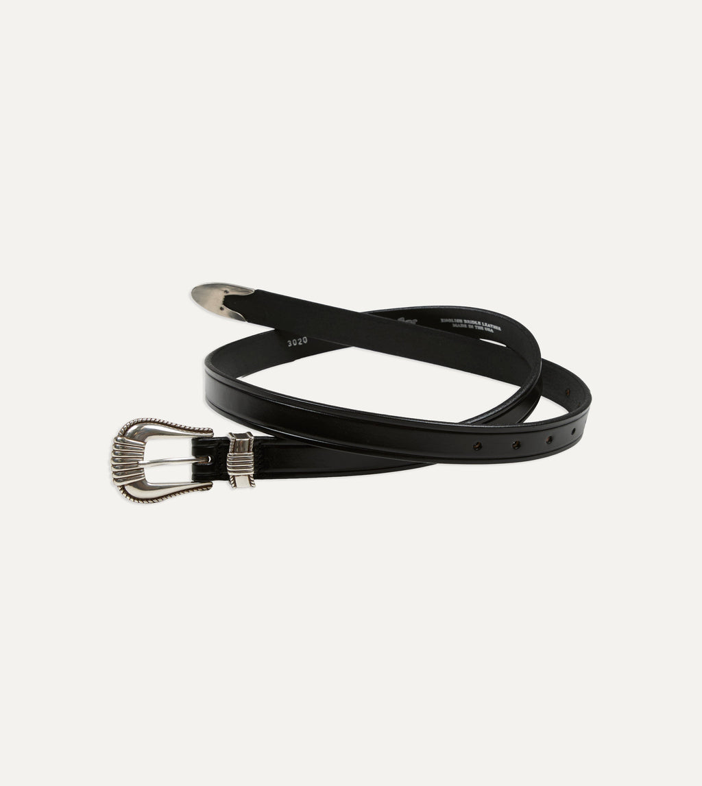 Monitaly Extended 1" Black Leather Belt