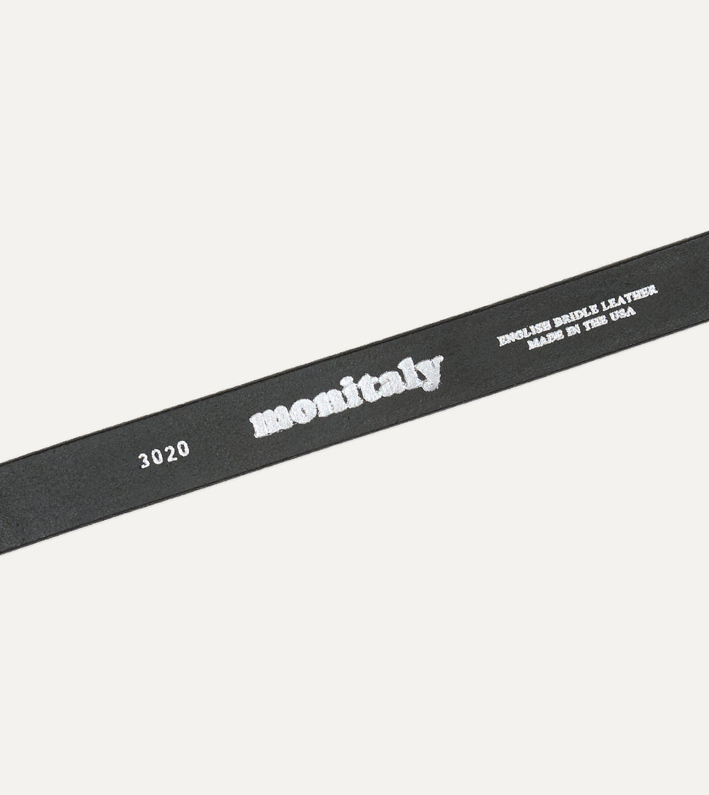 Monitaly Extended 1" Black Leather Belt