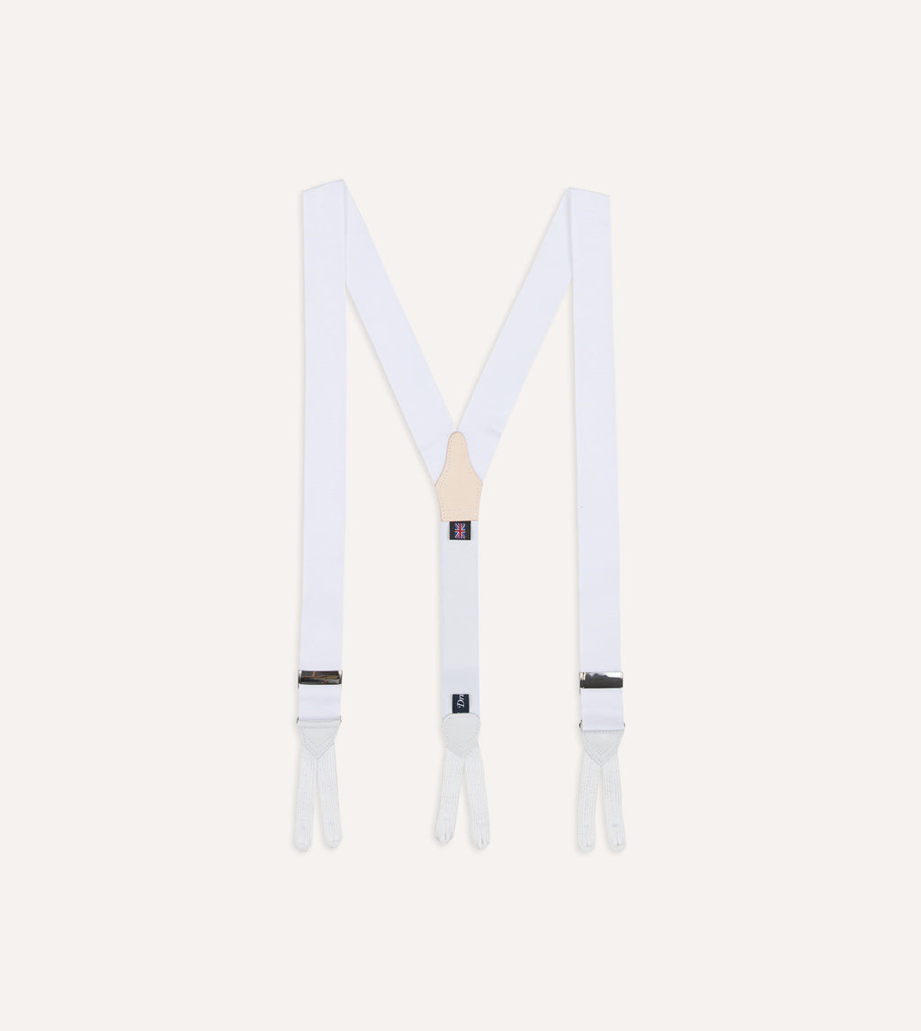 White Silk Trouser Braces