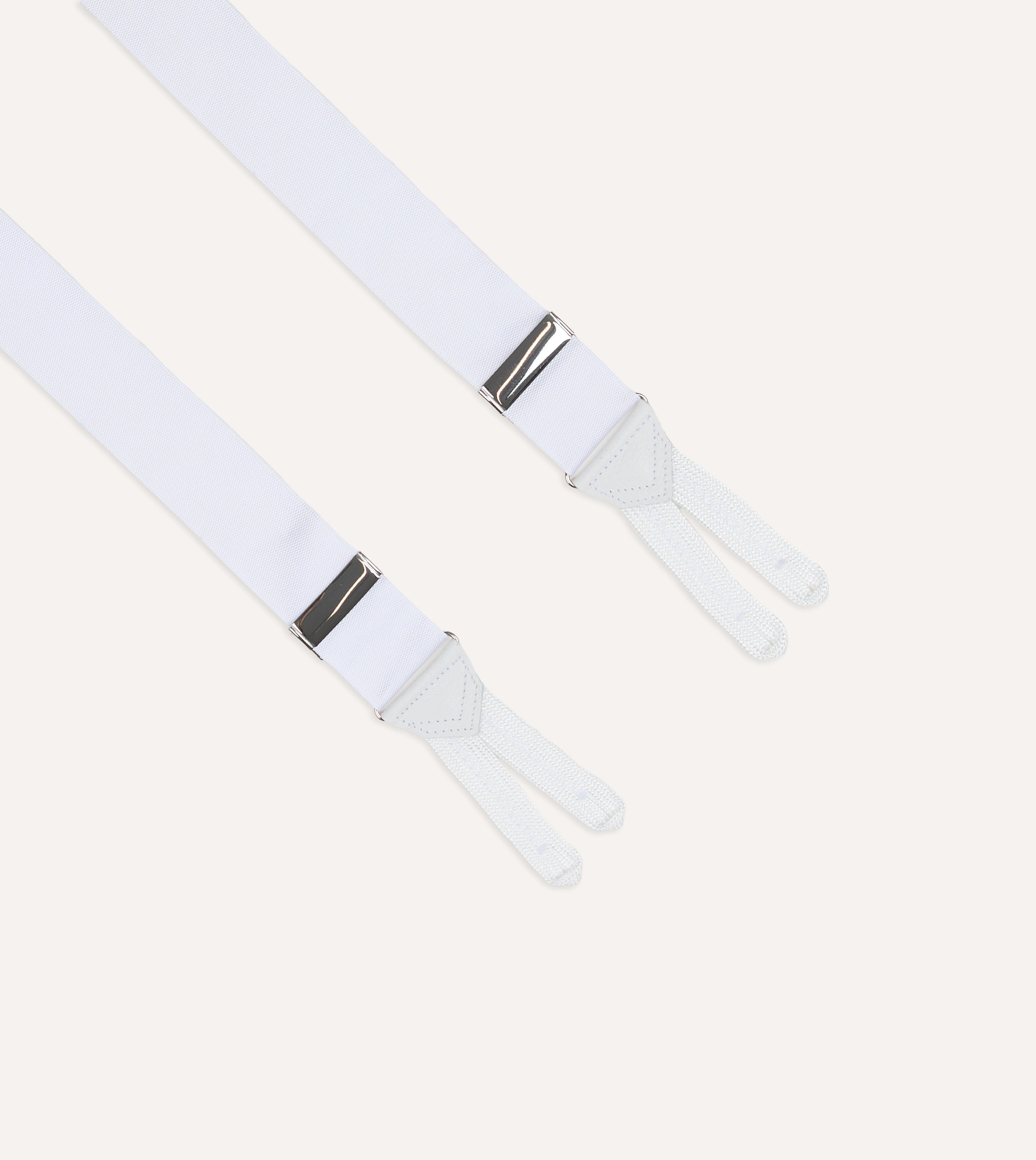 White Silk Trouser Braces