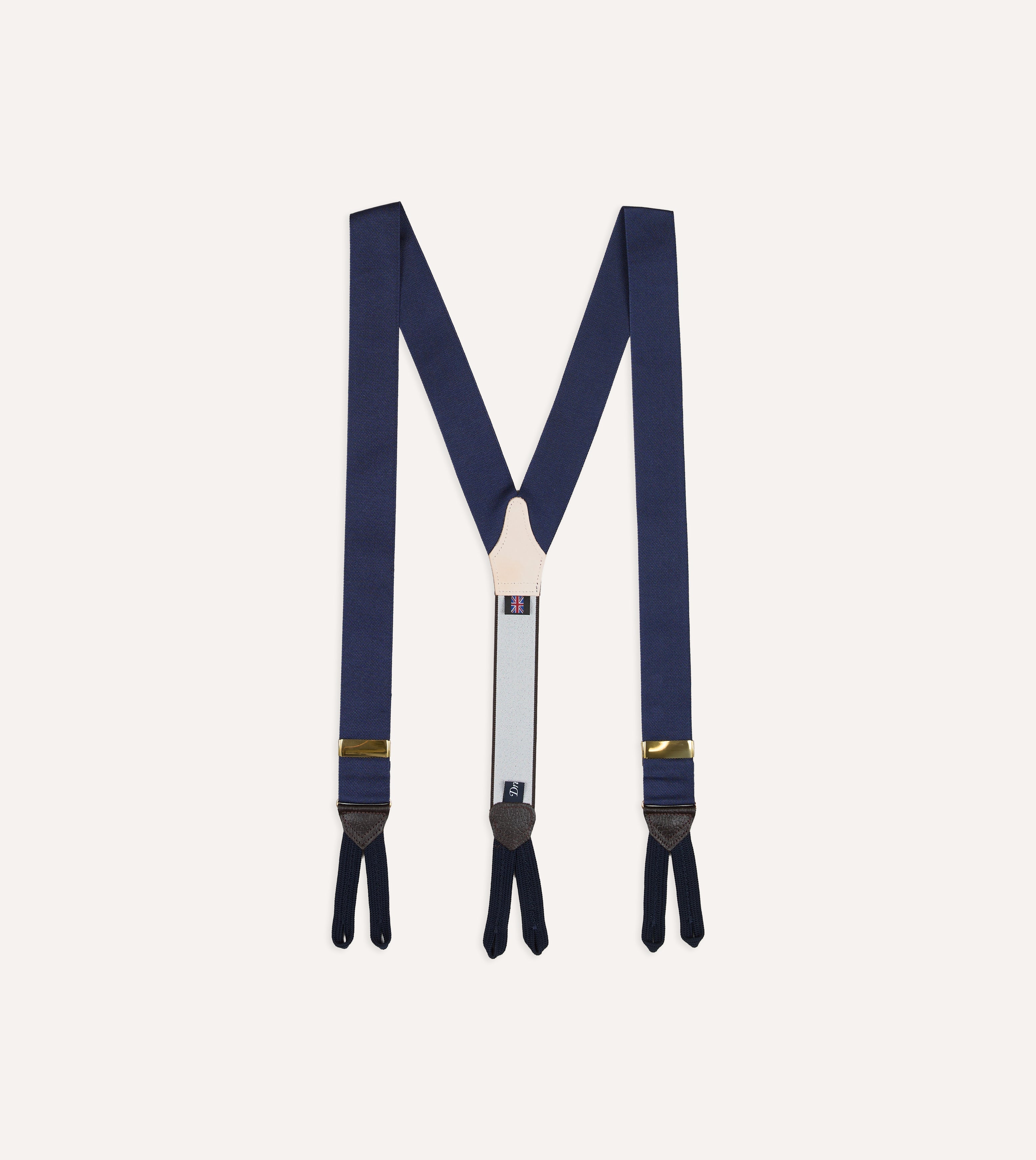 Navy Silk Trouser Braces