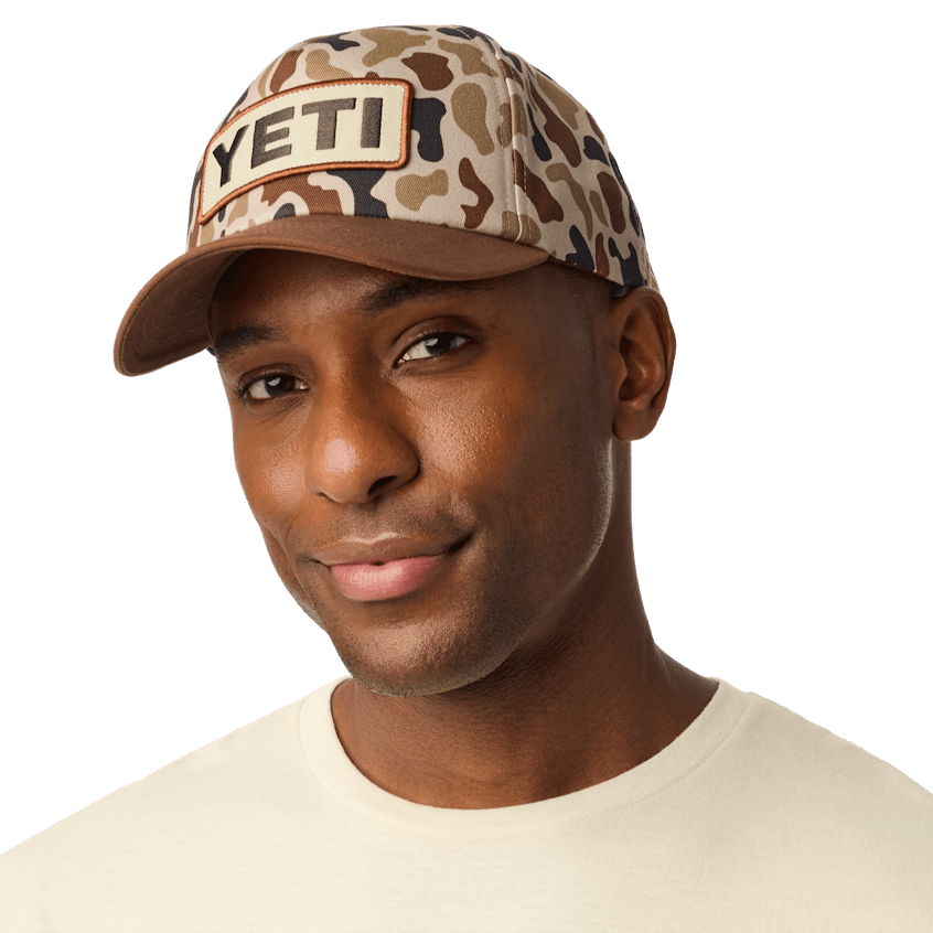 YETIÂ® Wetlands Camo Logo Badge Mid Pro Flat Brim Hat